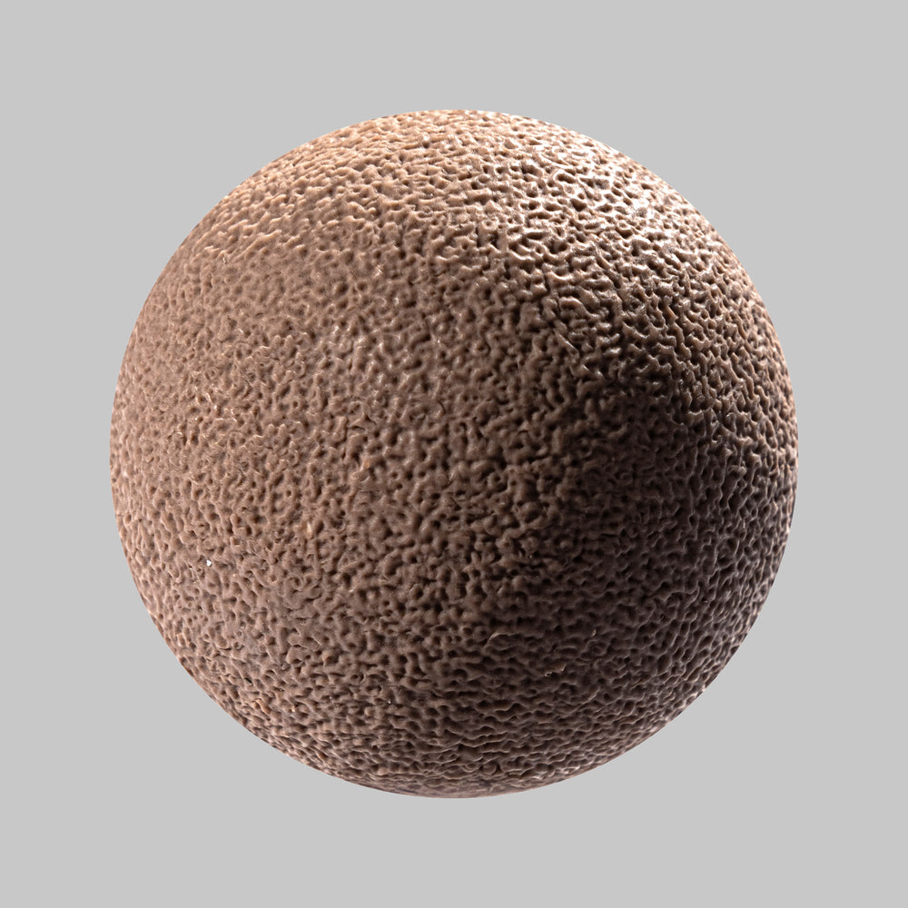 Textured clay sphere representing human skin for sculpture and modeling projects. Ideal for artists and artisans.