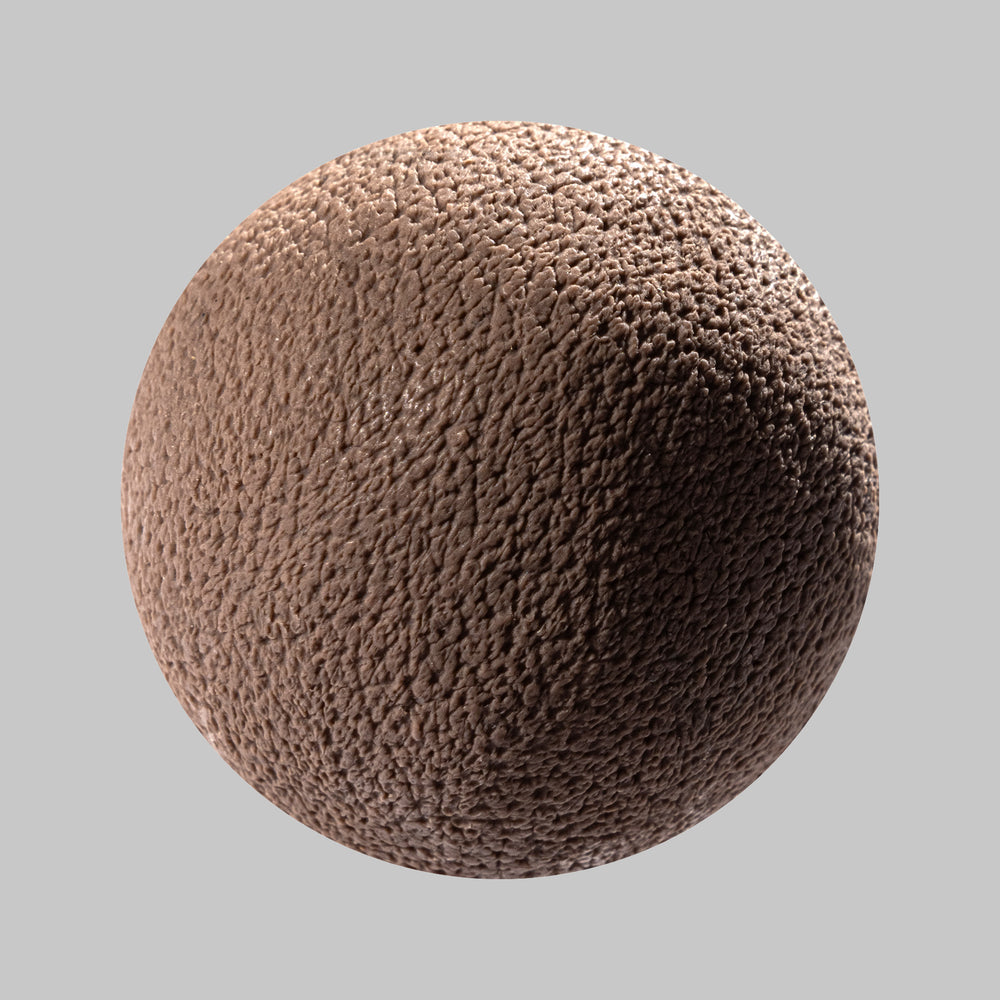 Textured brown sphere representing human skin, ideal for clay sculpture and texture tools in artistic projects.