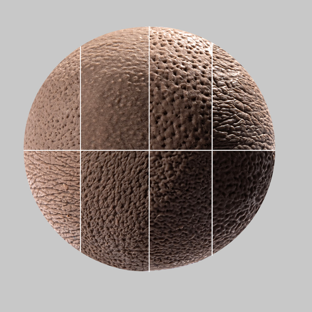 Detailed human skin texture sphere, ideal for clay sculpture tools, enhancing artwork with realistic surface designs.